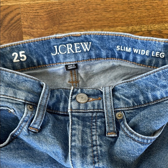 J. Crew Slim Wide Leg Cropped Jeans - Picture 2 of 3